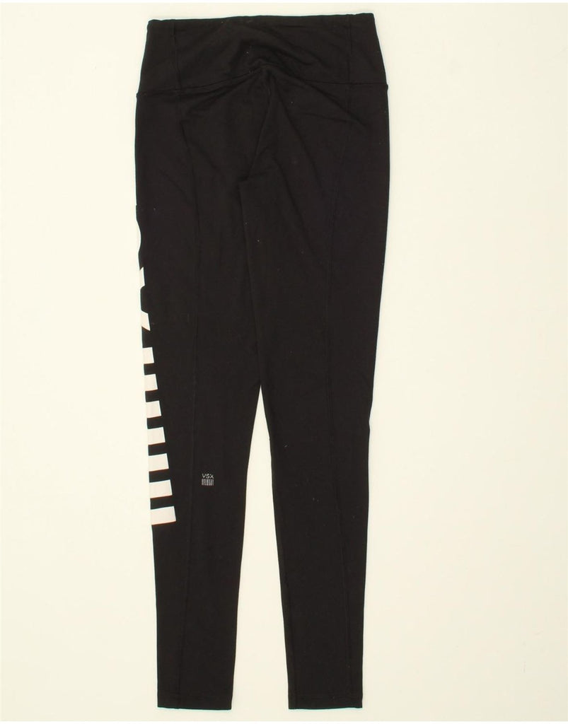 VICTORIAS SECRET Womens Graphic Leggings UK 8 Small Black Nylon Vintage Victorias Secret and Second-Hand Victorias Secret from Messina Hembry 