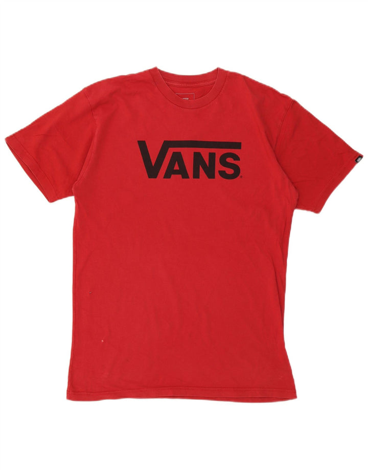 Męski T-shirt Vans o klasycznym kroju z grafiką, bawełniany, średni czerwony