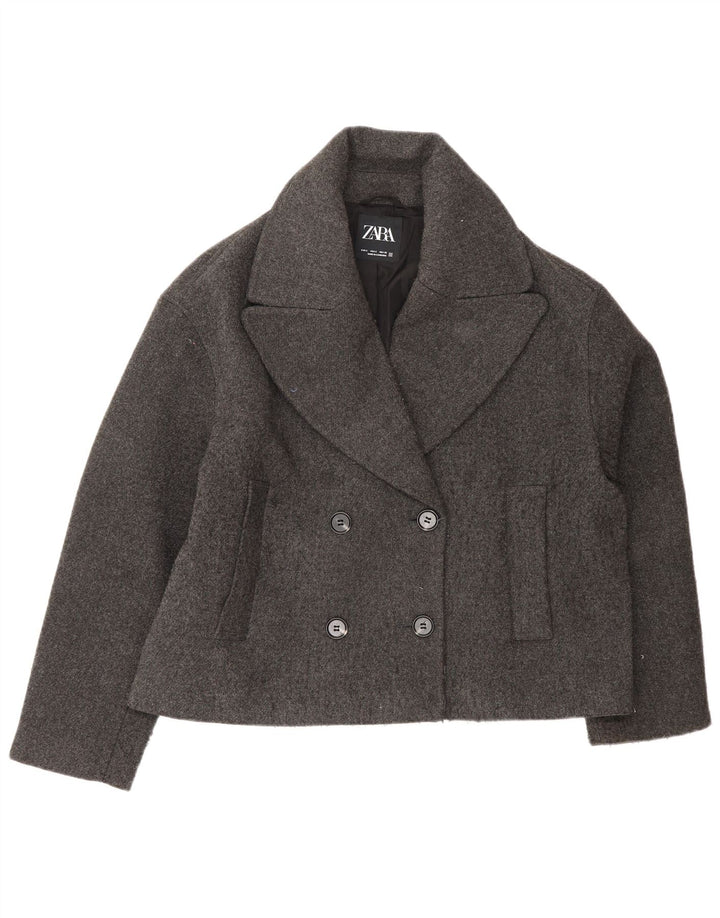Damska marynarka Zara z podwójnymi piersiami, oversize UK 10, mała szara