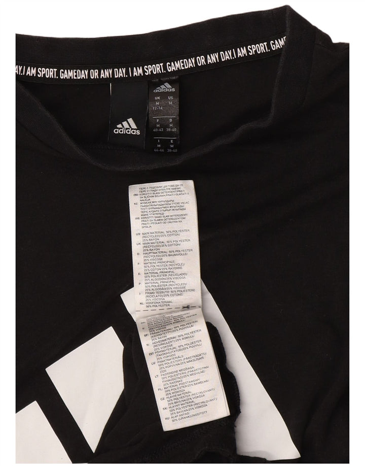 Damska kamizelka z grafiką ADIDAS, UK 12/14, średni czarny poliester