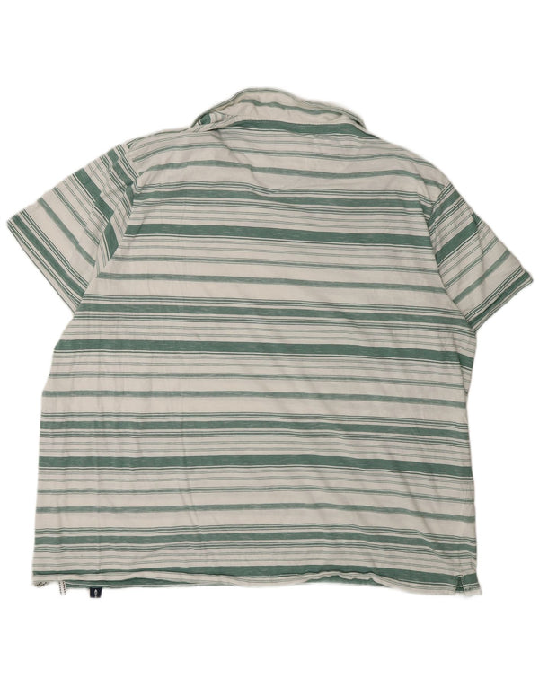 Męska koszulka polo Weird Fish 4XL, bawełniana w zielone paski