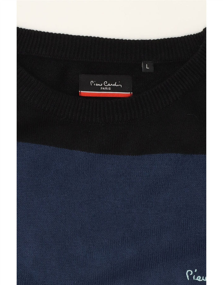PIERRE CARDIN Mens Boat Neck Jumper Sweater Large Multicoloured Striped Vintage Pierre Cardin and Second-Hand Pierre Cardin from Messina Hembry 