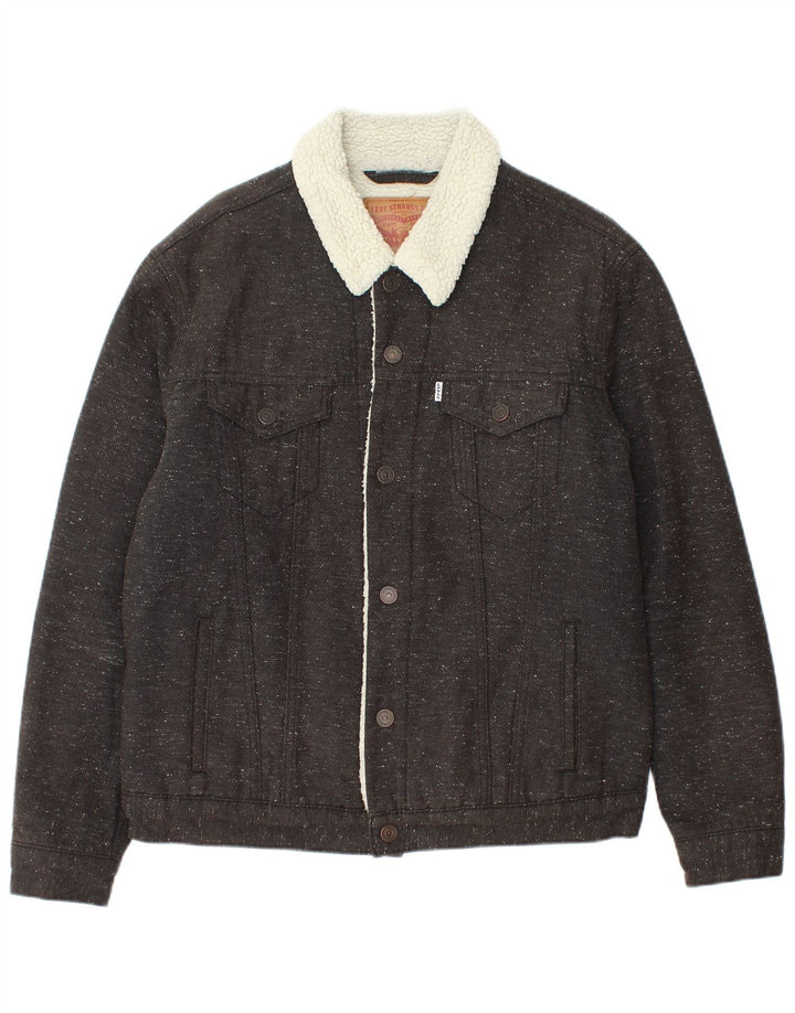Męska kurtka Levi's Sherpa UK 40, duża, szara, nakrapiana bawełna