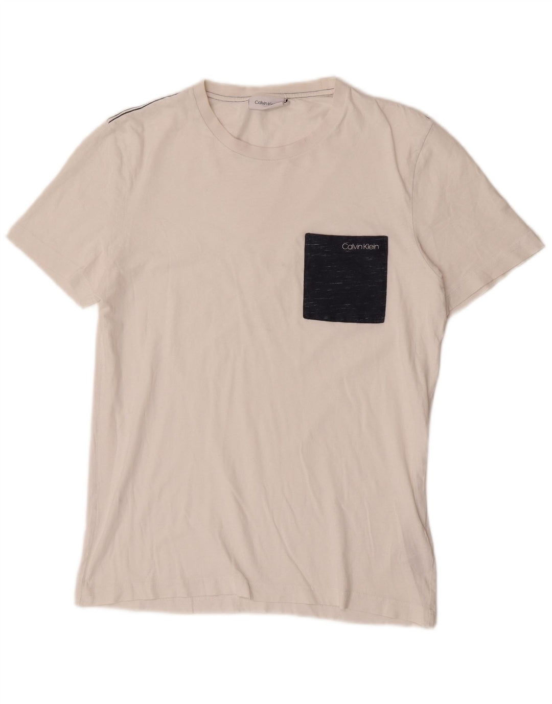 T-shirt męski Calvin Klein, mały, biały, bawełniany