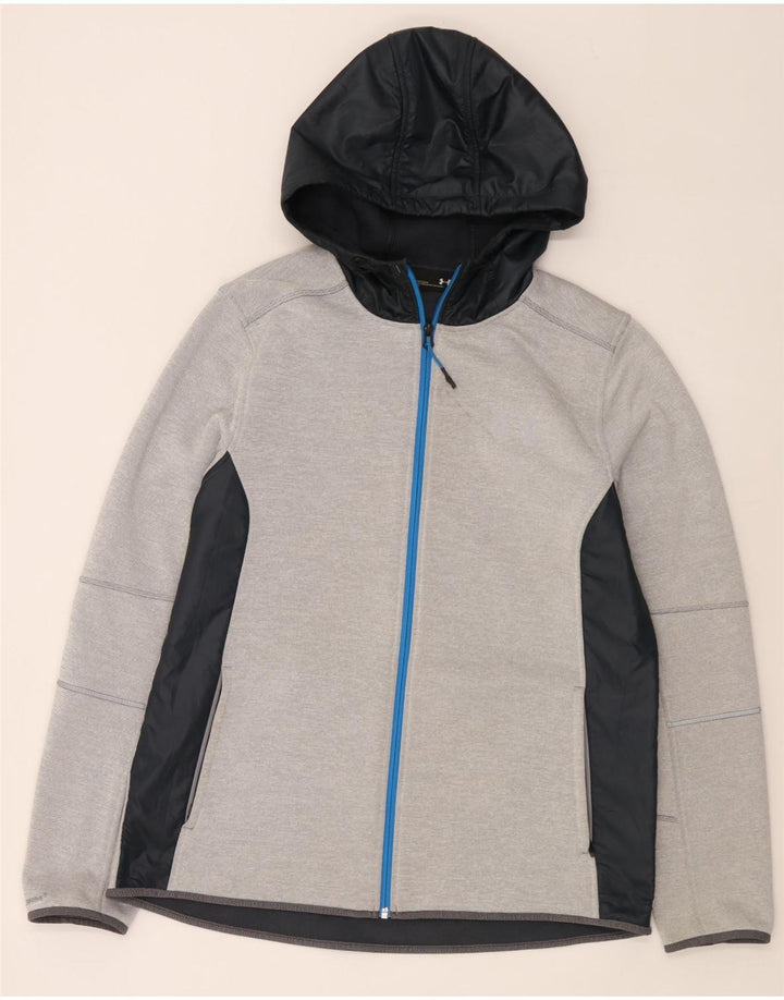 Męski sweter z kapturem i zamkiem Under Armour, duży, szary, kolorowy poliester