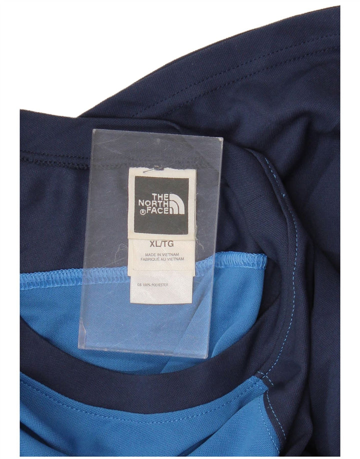 T-shirt męski THE NORTH FACE Top XL Niebieski poliester z blokami kolorów