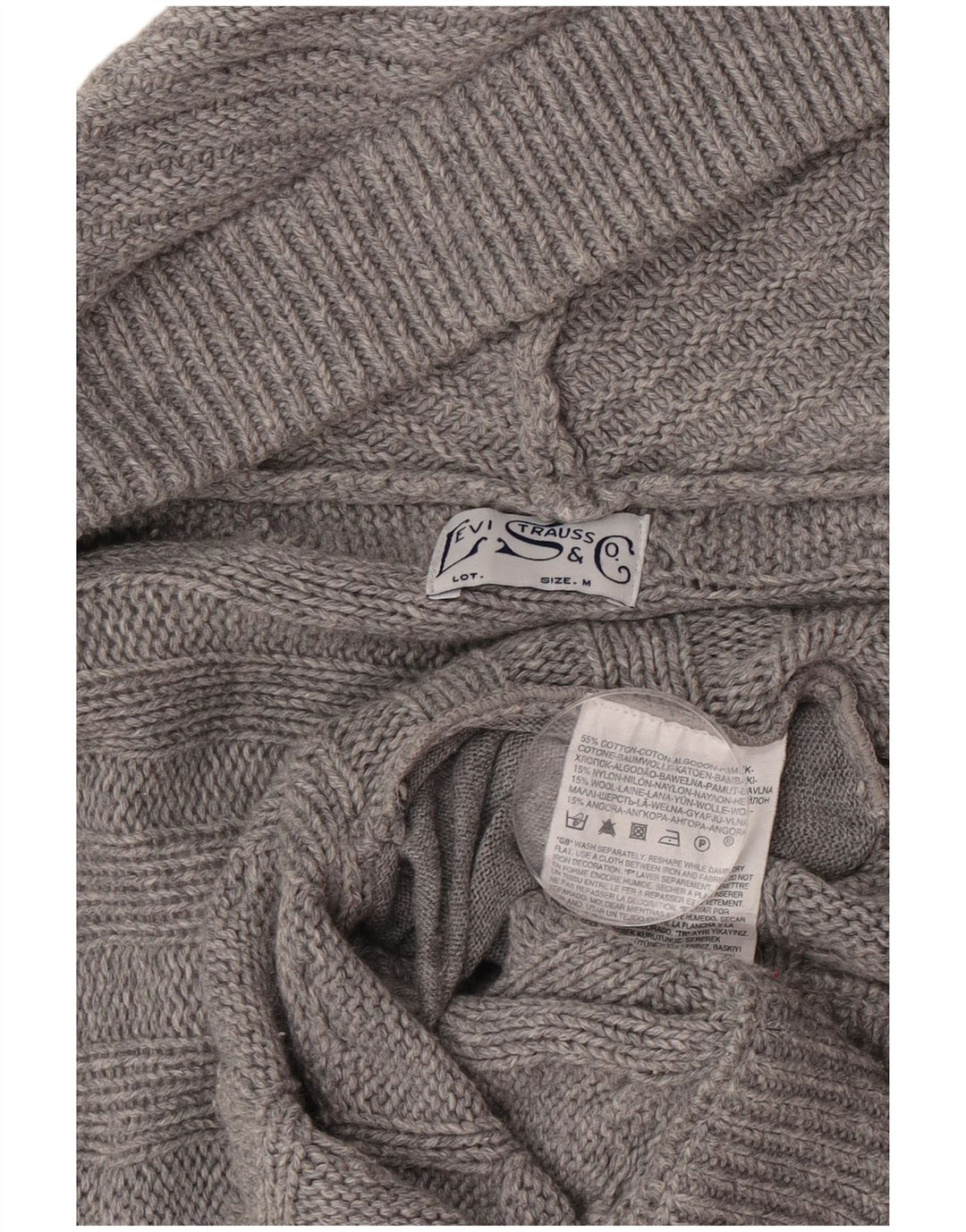 Damski sweter rozpinany Levi's z długim rękawem, UK 14, średnioszary, bawełniany