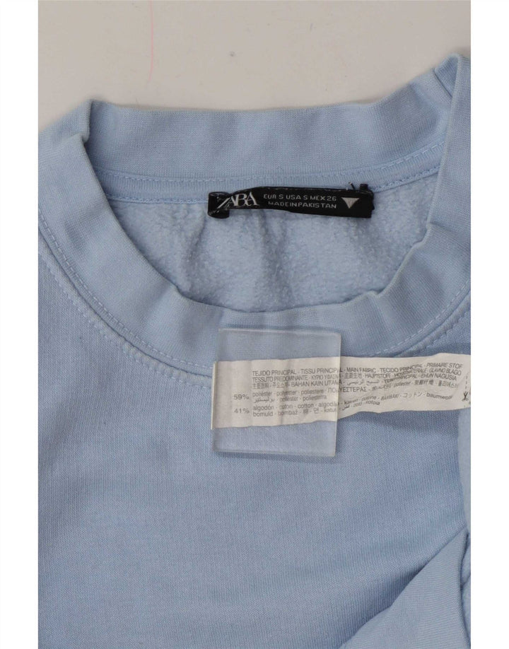 Damski sweter Zara UK 10, mały, niebieski poliester