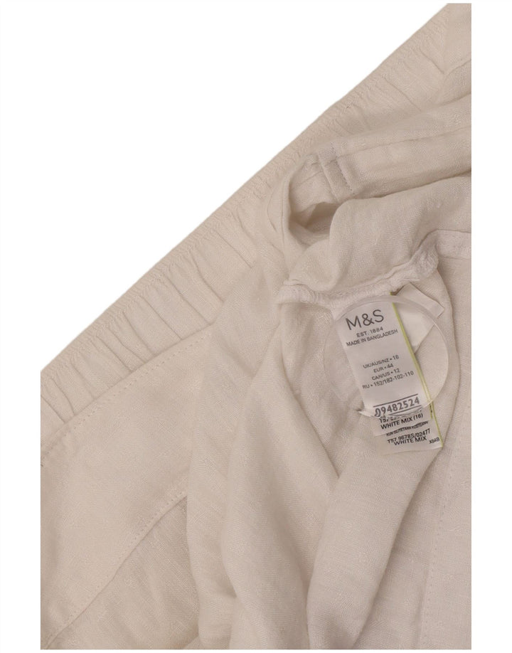 Marks & Spencer Damska spódnica w kształcie litery A UK 16 duża W36 biała lniana