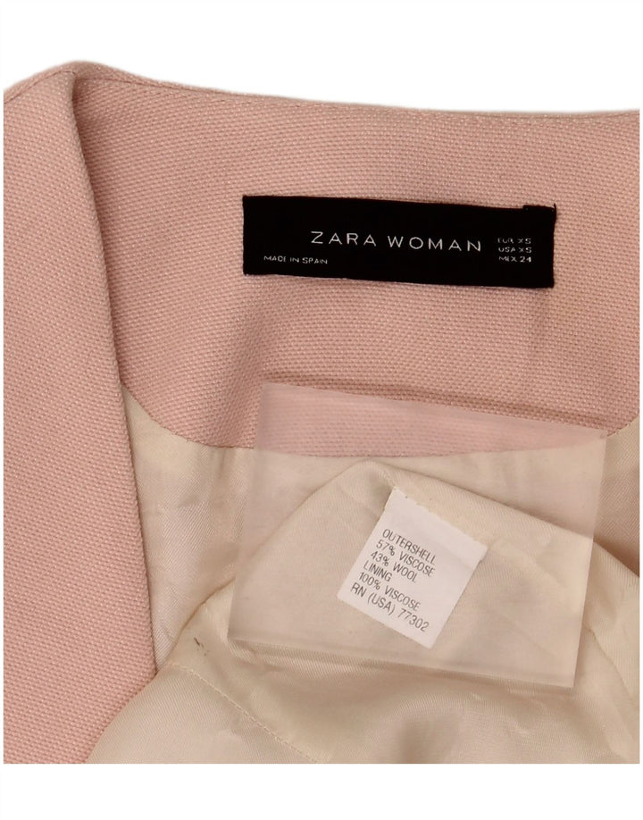 Kurtka damska Zara Otwarta marynarka UK 6 XS Różowa wiskoza