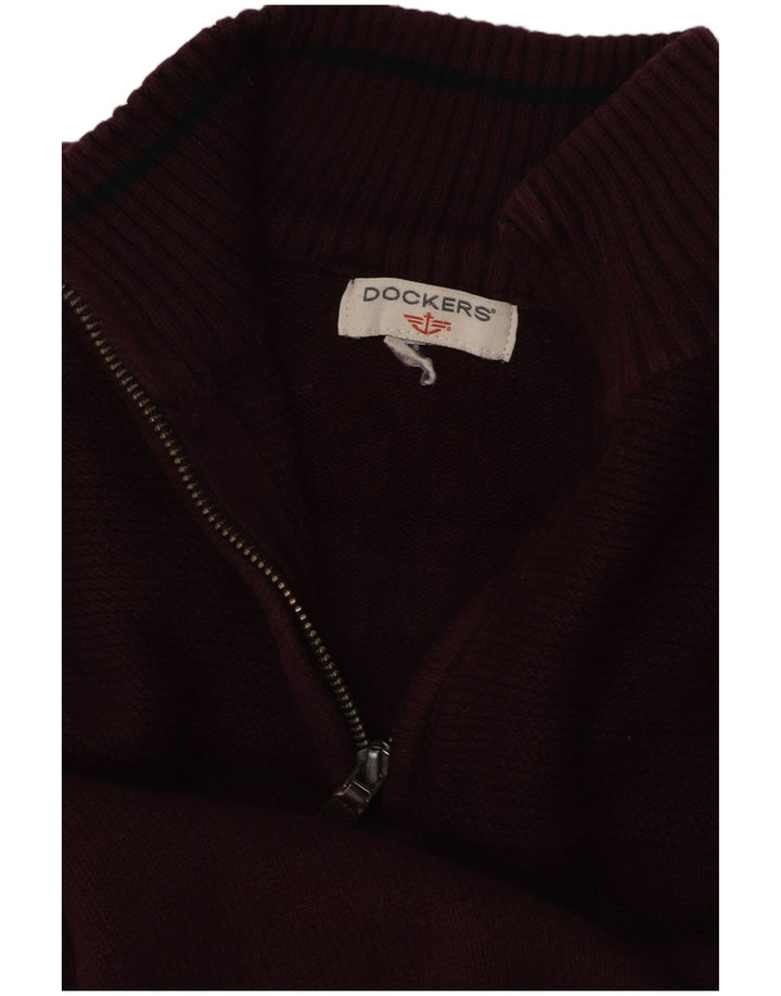 Męski sweter z zamkiem błyskawicznym DOCKERS, duży, bordowy