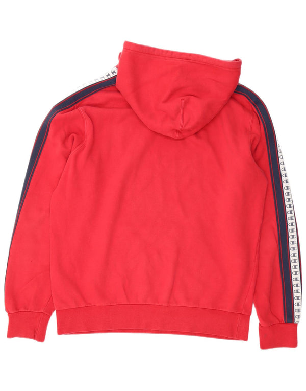 CHAMPION Mens Graphic Hoodie Jumper Large Red Colourblock