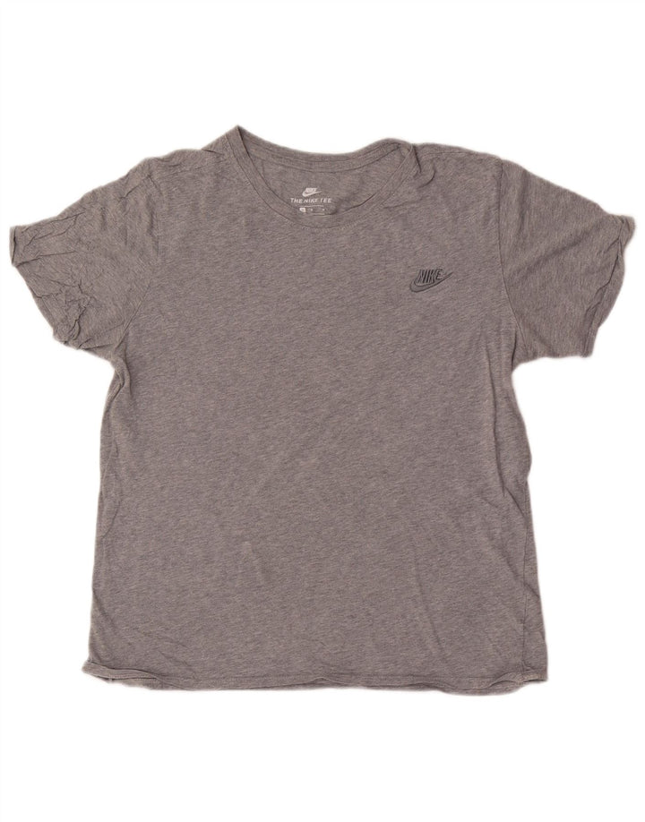 Męski t-shirt Nike o kroju sportowym, średnioszary, bawełniany w cętki