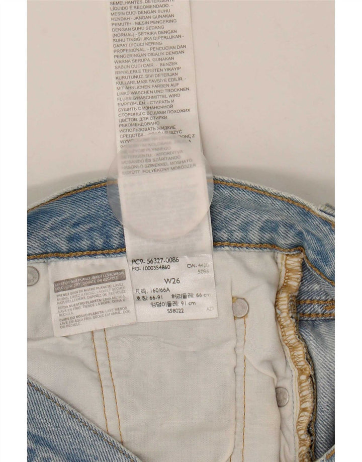 Damskie spodenki jeansowe Levi's 501 w trudnej sytuacji W26, małe, niebieskie, bawełniane