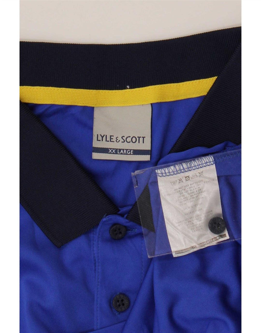 Męska koszulka polo Lyle & Scott 2XL Niebieski geometryczny poliester