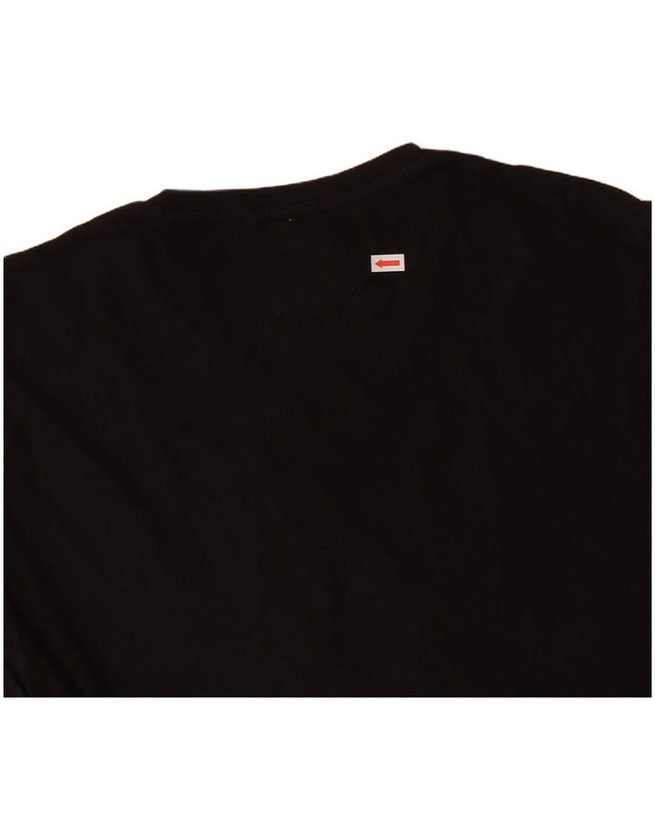 CALVIN KLEIN Męski T-shirt z grafiką o dopasowanym kroju, średni czarny, bawełniany