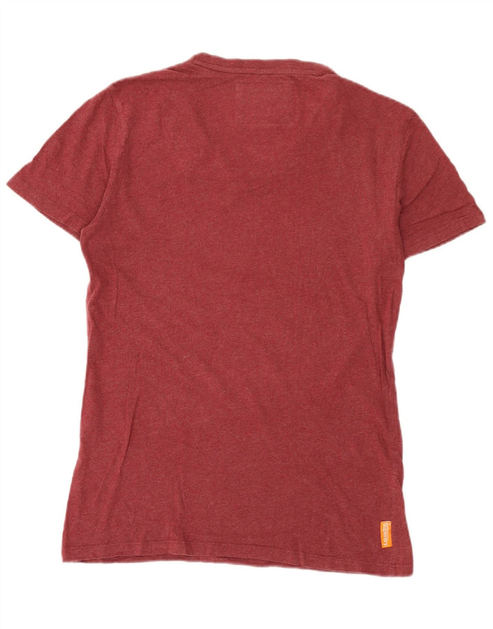 T-shirt męski Superdry, mały, bordowy, bawełniany
