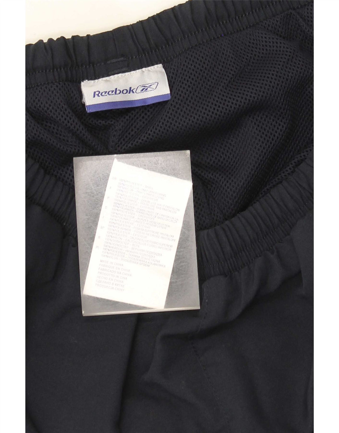 Męskie spodnie dresowe Reebok, małe, granatowe, z poliestru