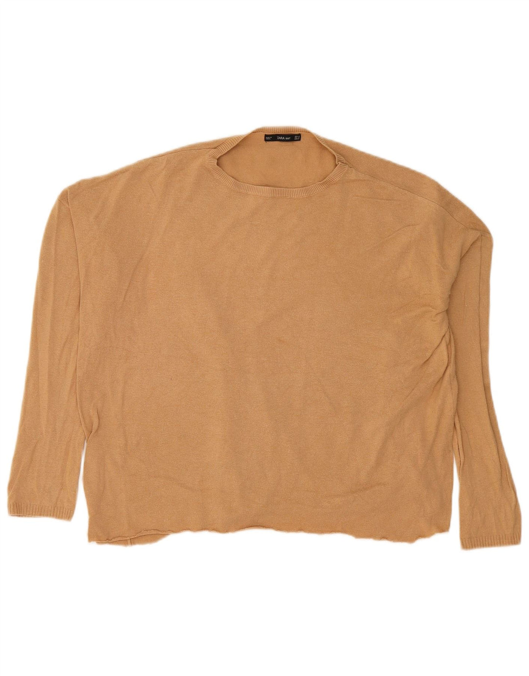Sweter damski Zara Oversize z okrągłym dekoltem, UK 14, średni beż