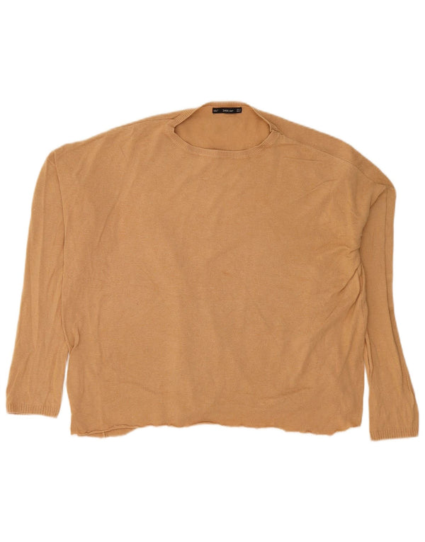 Sweter damski Zara Oversize z okrągłym dekoltem, UK 14, średni beż