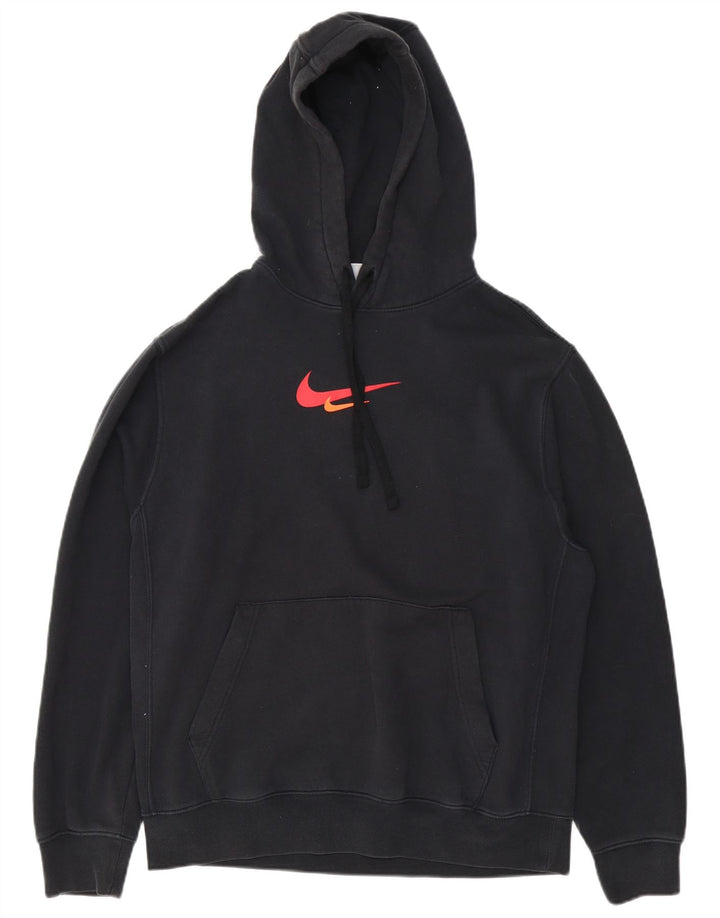 Męski sweter z kapturem Nike z grafiką, średni czarny, bawełniany