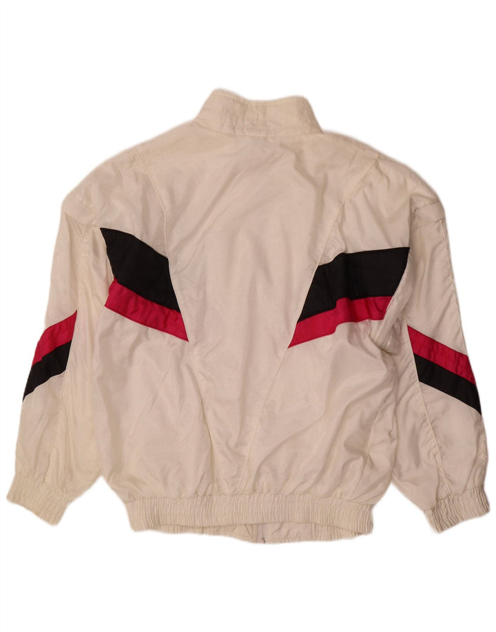 Męska kurtka dresowa Pandora, duża, biała, z blokami kolorów, poliamid