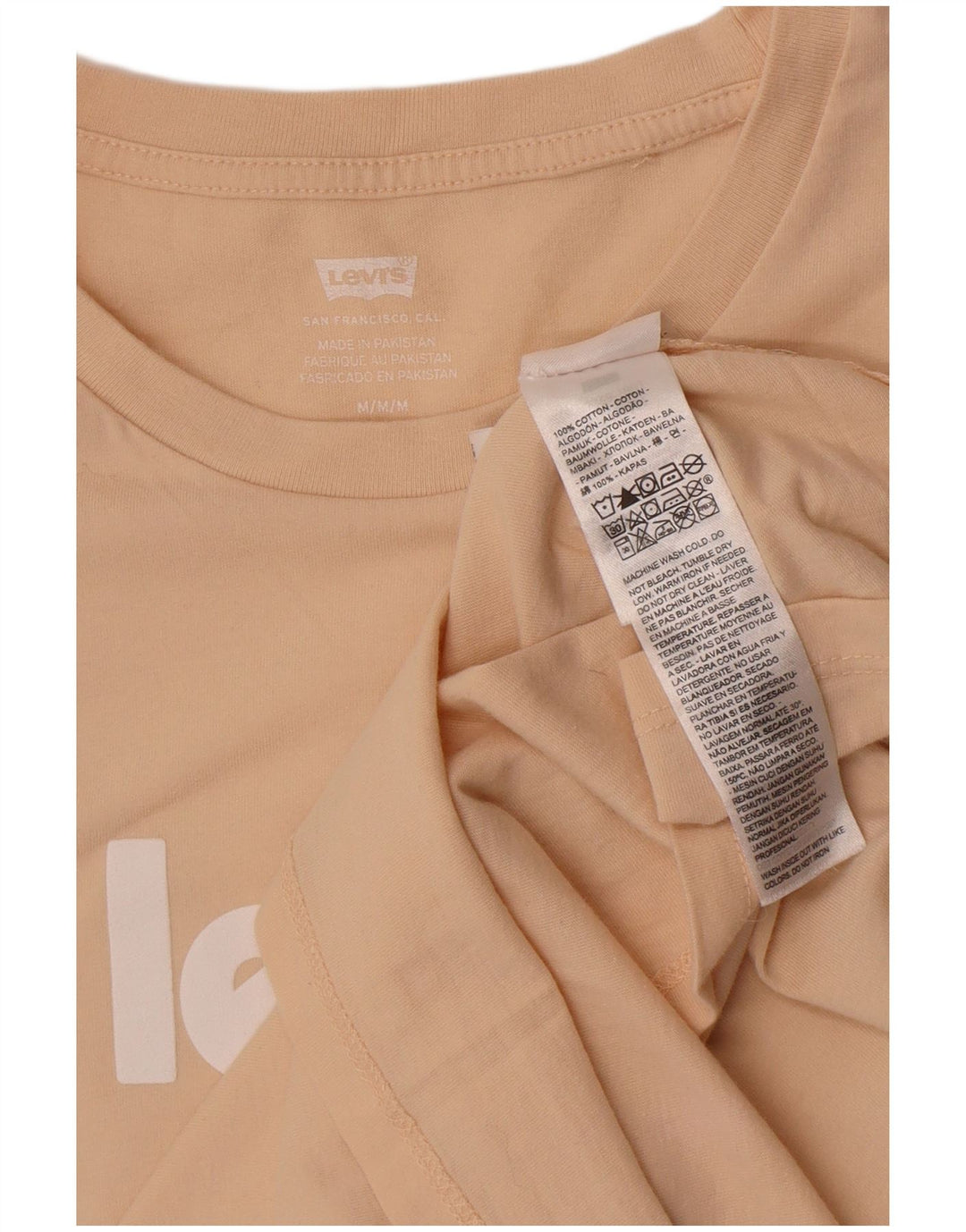 Damska koszulka z grafiką Levi's Top UK 12, średnia beżowa bawełna