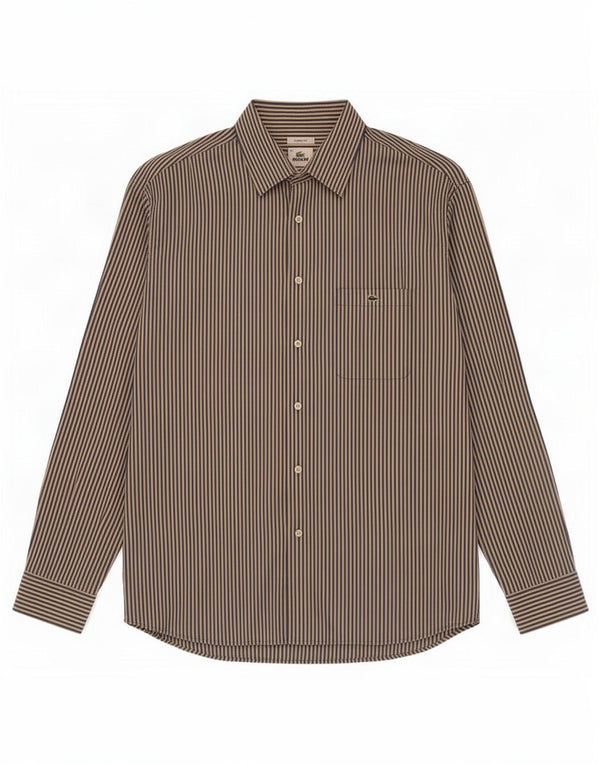 Koszula męska Lacoste o klasycznym kroju, rozmiar 46, 2XL, niebieska, bawełniana w prążki