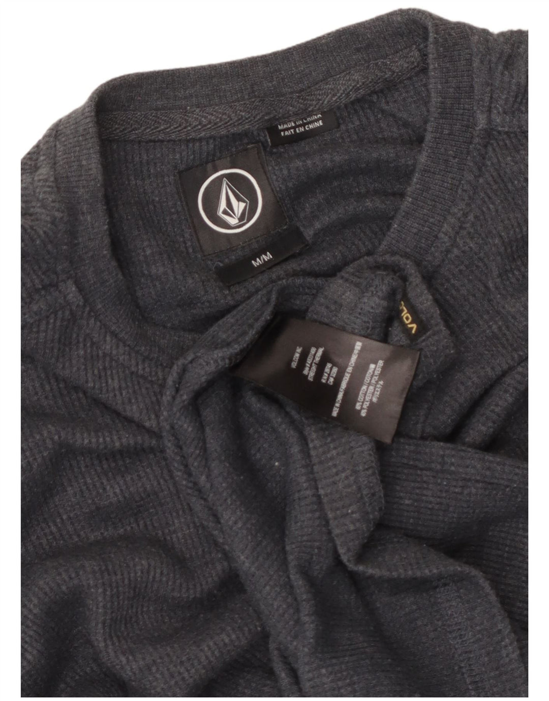 Męski top o regularnym kroju Volcom z długim rękawem, średnioszary, bawełniany