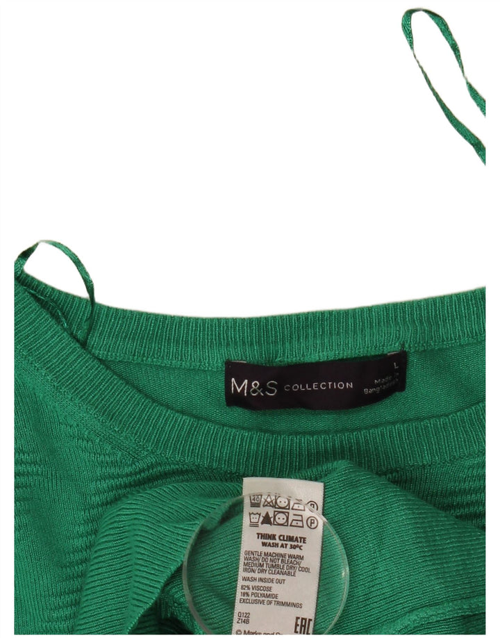 Marks & Spencer Damski sweter z dekoltem w łódkę, UK 14, duży zielony