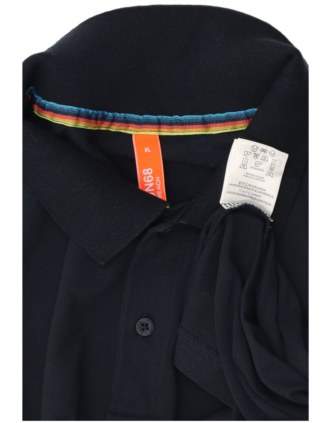 Męska koszulka polo Sun68 XL, granatowa, bawełniana