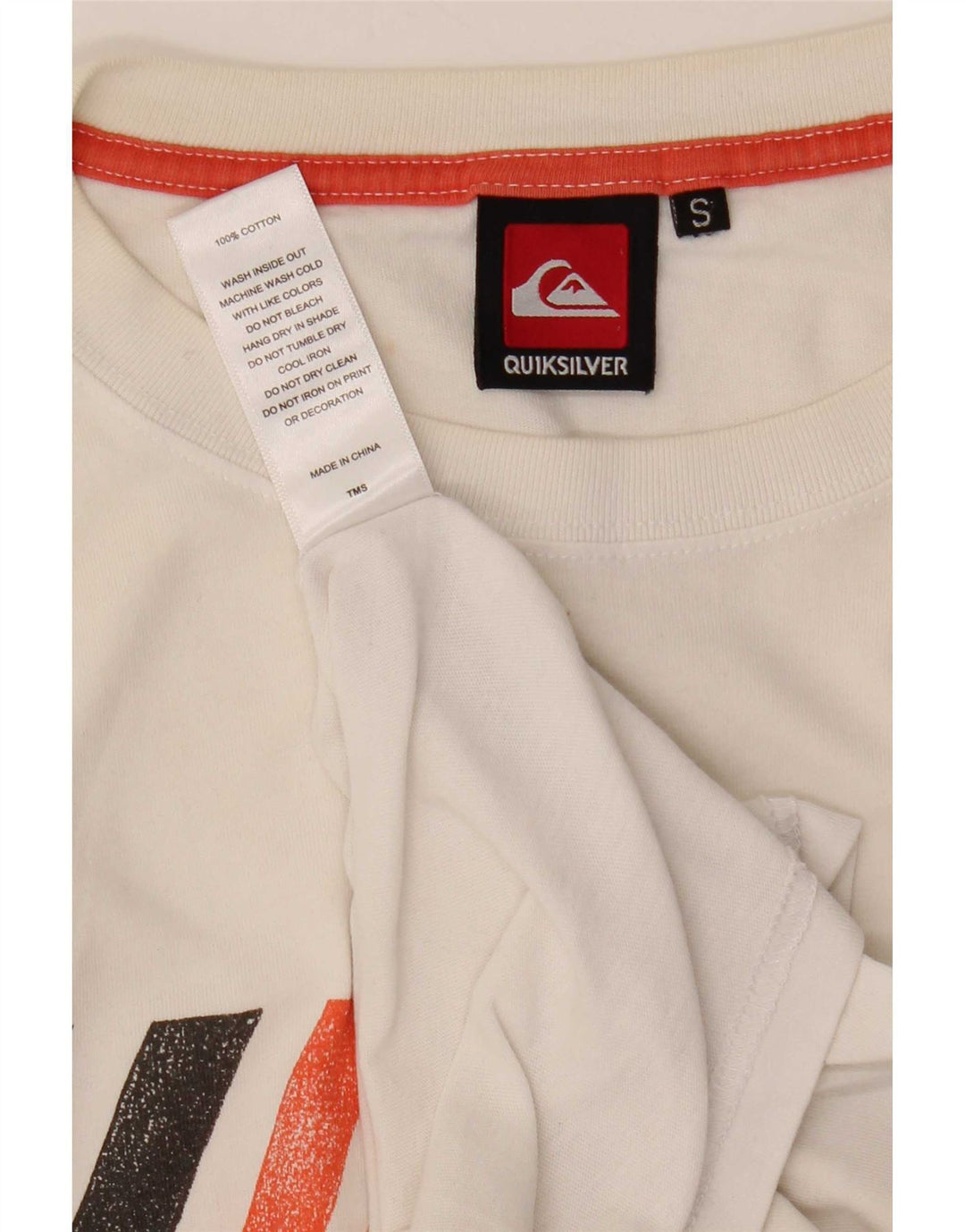 Męska koszulka z grafiką Quiksilver, mała, biała, bawełniana