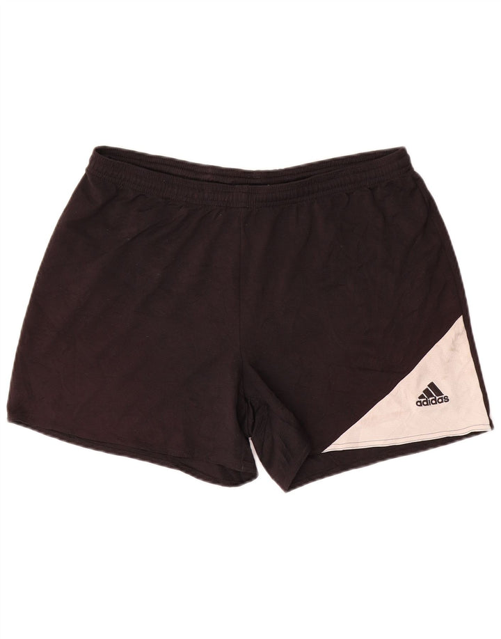Męskie spodenki sportowe Adidas Climalite, duże, czarne, z blokami kolorów, z poliestru