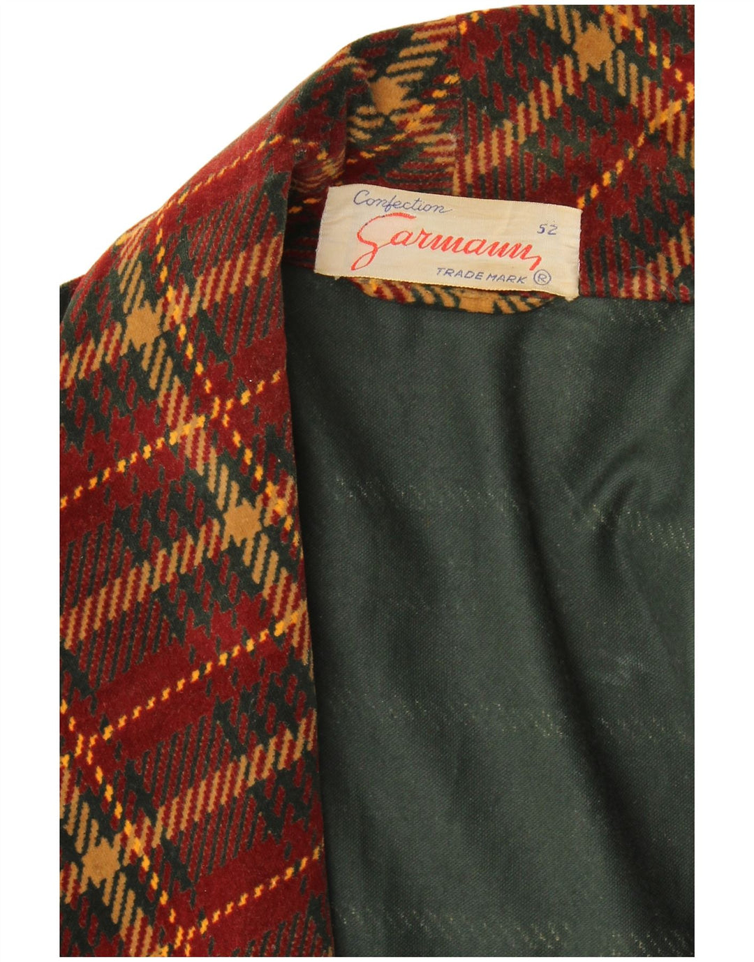 Damska marynarka vintage IT 52 2XL w bordową kratkę