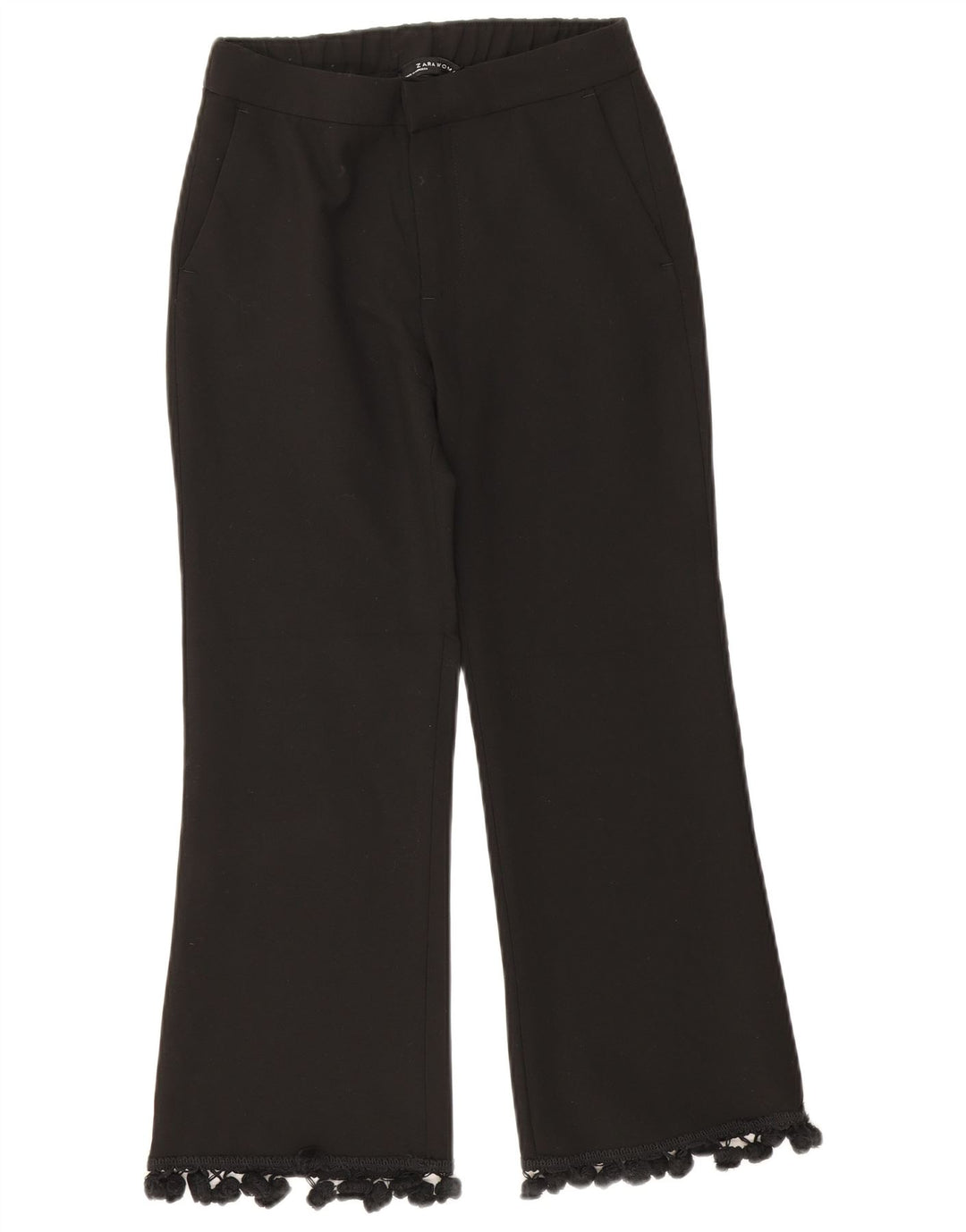 Damskie krótkie spodnie Zara Bootcut XS W24 L24 Czarny poliester