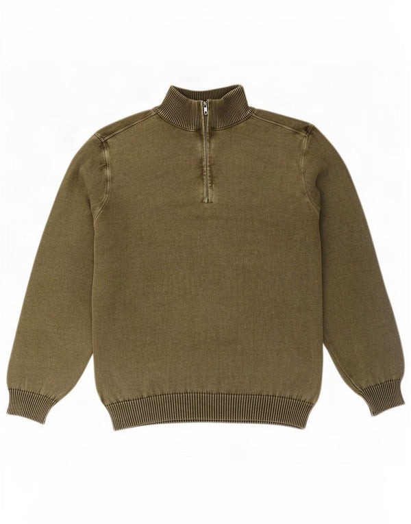 Marlboro Classics Męski sweter z zamkiem błyskawicznym, 2XL, bawełna khaki