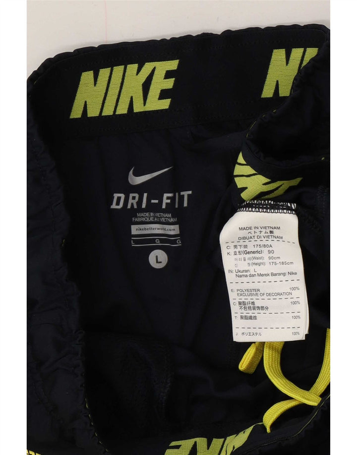 Męskie spodenki sportowe Nike Dri Fit, duży, granatowy, poliestrowy blok kolorów