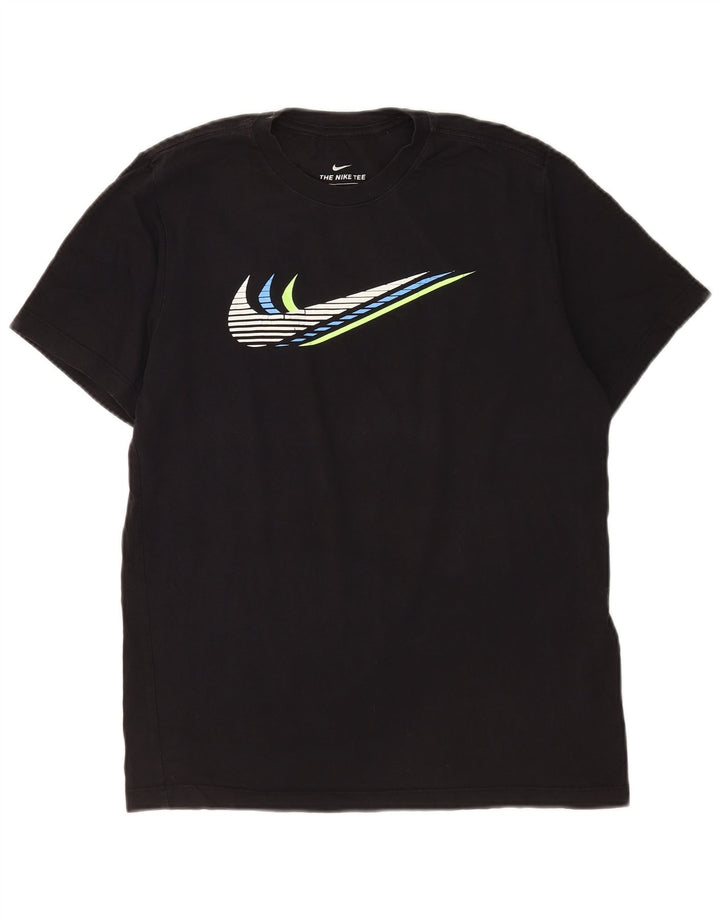 Męski T-shirt z grafiką Nike, średni czarny, bawełniany