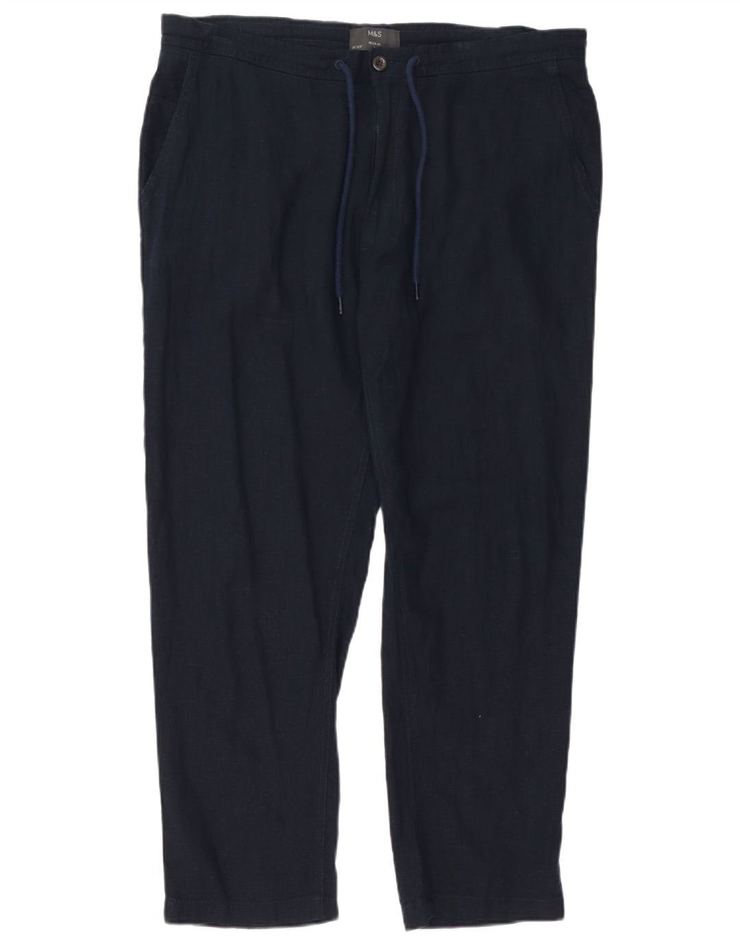 Męskie spodnie casual Marks & Spencer Straight Regular W38 L29 Granatowe