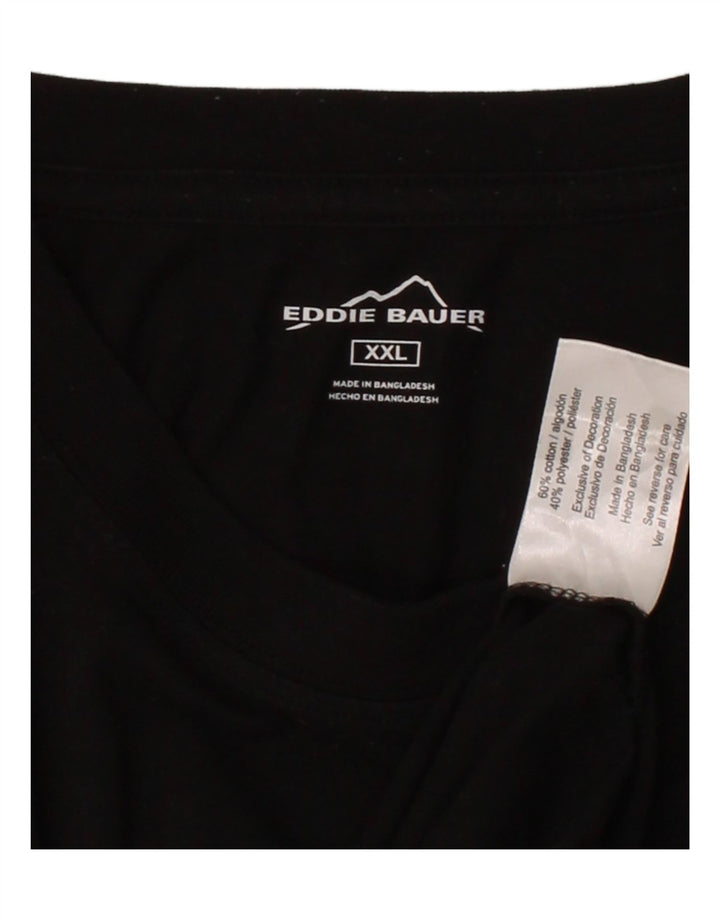 EDDIE BAUER Mens T-Shirt Top 2XL Black Cotton Vintage Eddie Bauer and Second-Hand Eddie Bauer from Messina Hembry 