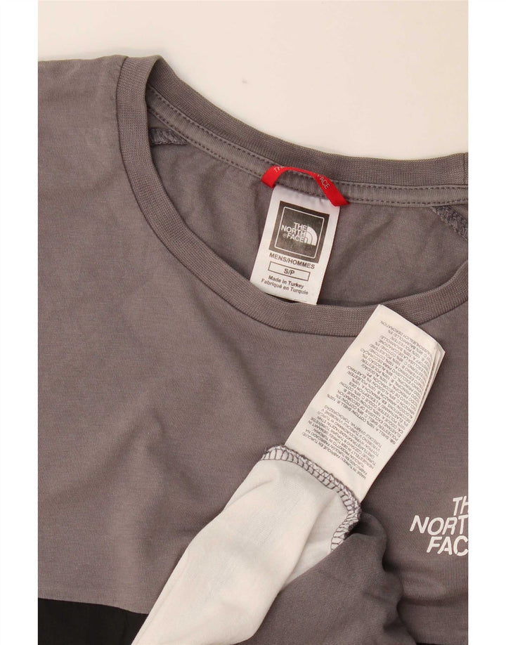 Męski T-shirt z regularną grafiką The North Face, mały, szary, blok kolorów