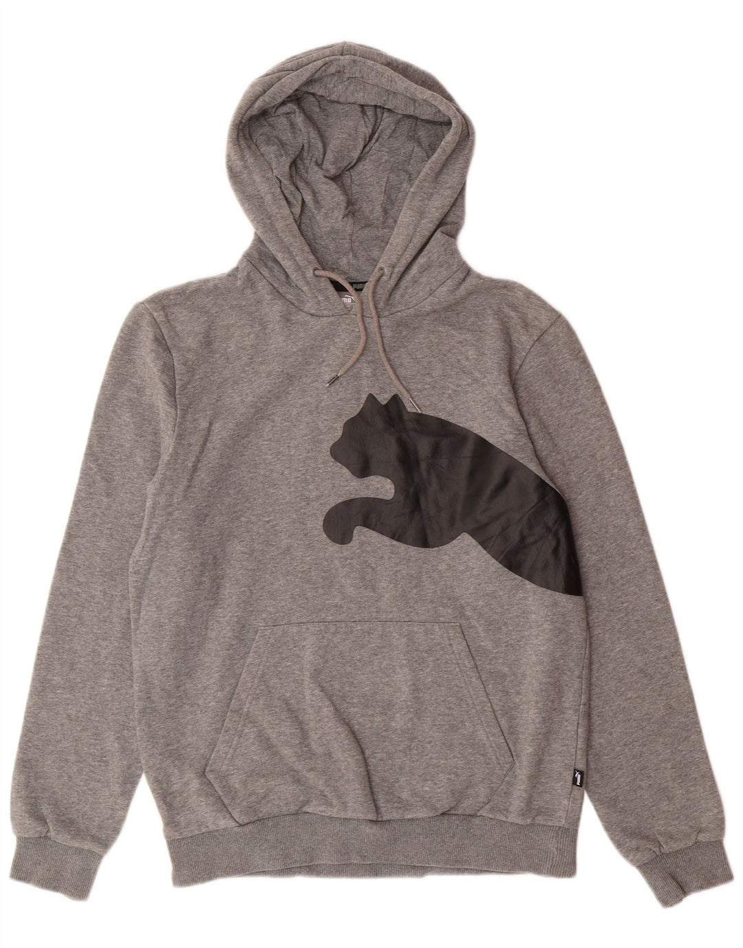 Męski sweter z kapturem i grafiką PUMA, mały, szary, bawełniany