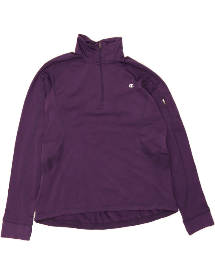 CHAMPION Womens Zip Neck Pullover Tracksuit Top UK 18 XL Purple Polyester Vintage Champion and Second-Hand Champion from Messina Hembry 