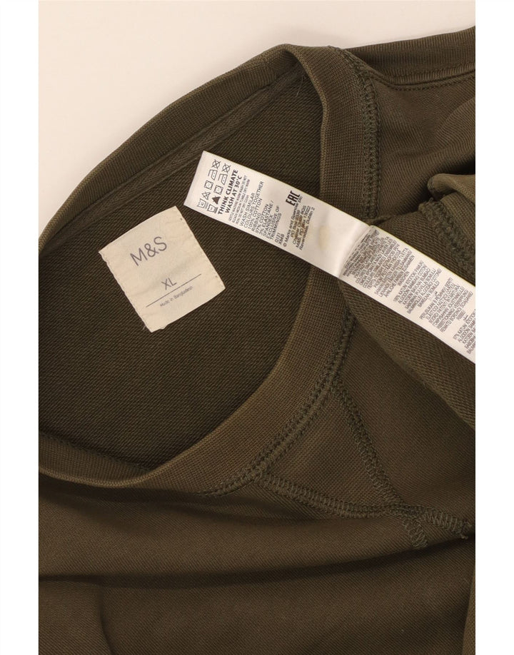 MARKS & SPENCER Męski sweter bluzowy XL, bawełniany khaki