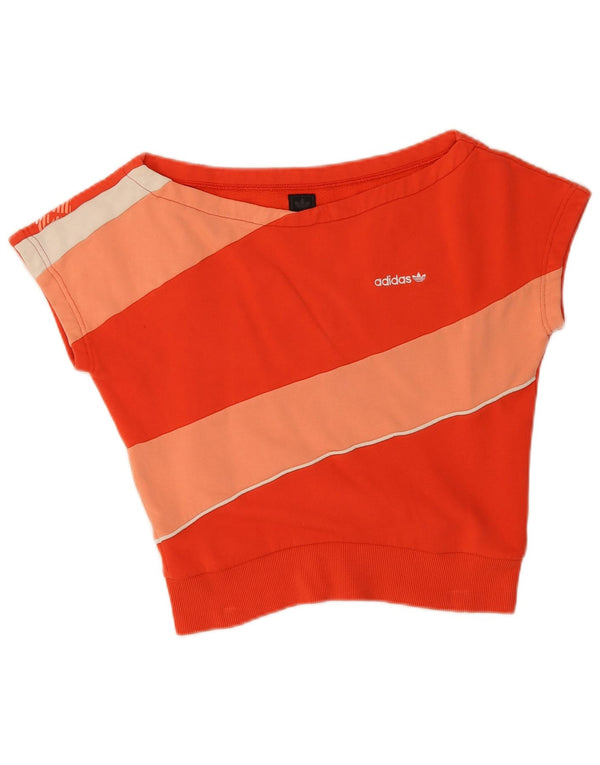 Damska koszulka Adidas Crop Graphic Top UK 12 Medium Orange Colorblock