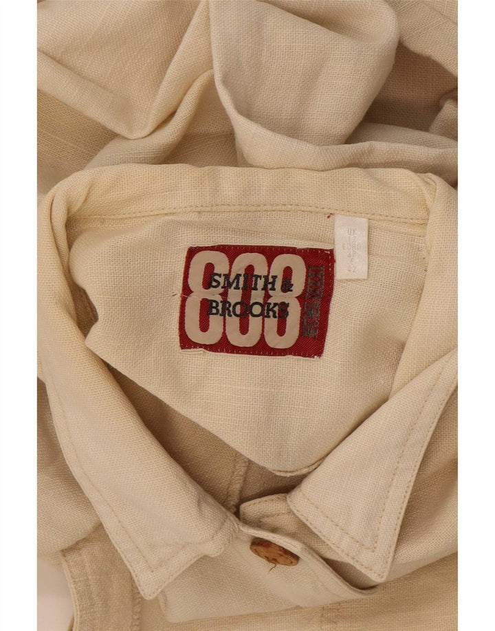 Smith & Brooks Womens Oversized Utility Jacket UK 12 Medium Beige Ramie