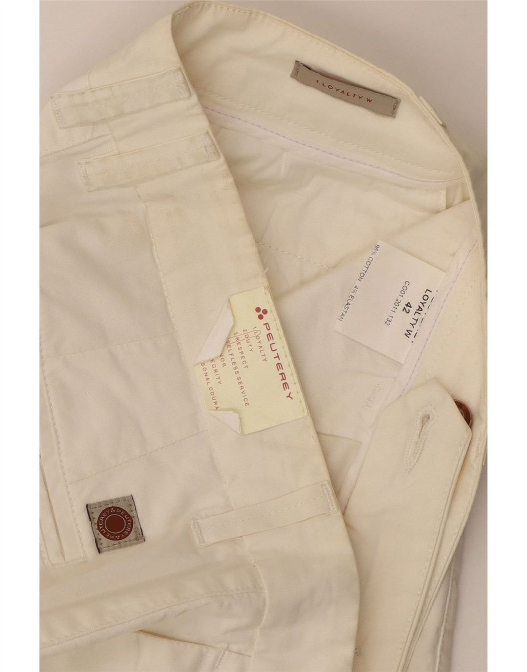 Damskie spodenki Chino PEUTEREY IT 42 Medium W32 Biała bawełna