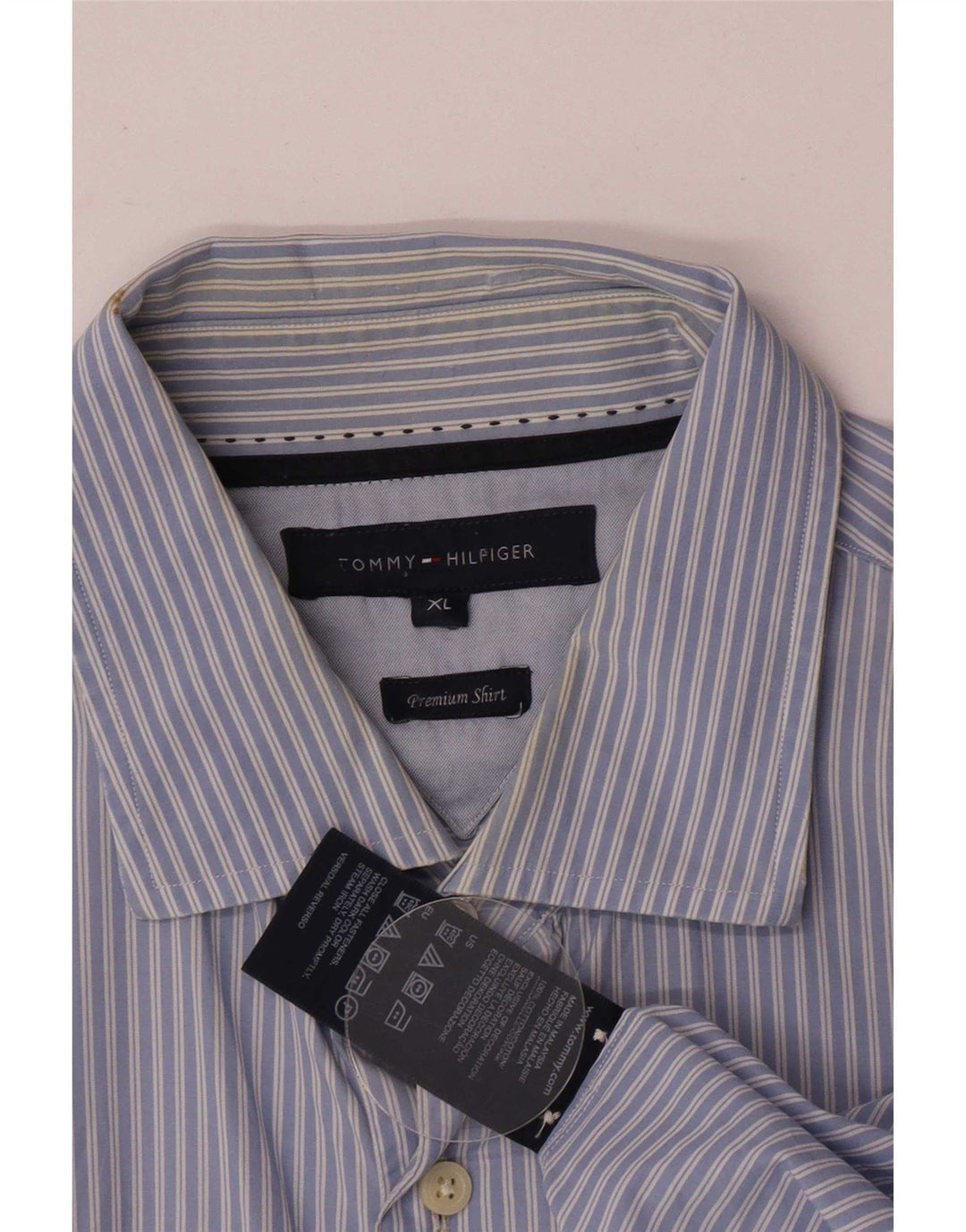 Męska koszula o regularnym kroju Tommy Hilfiger XL, bawełniana w niebieskie paski