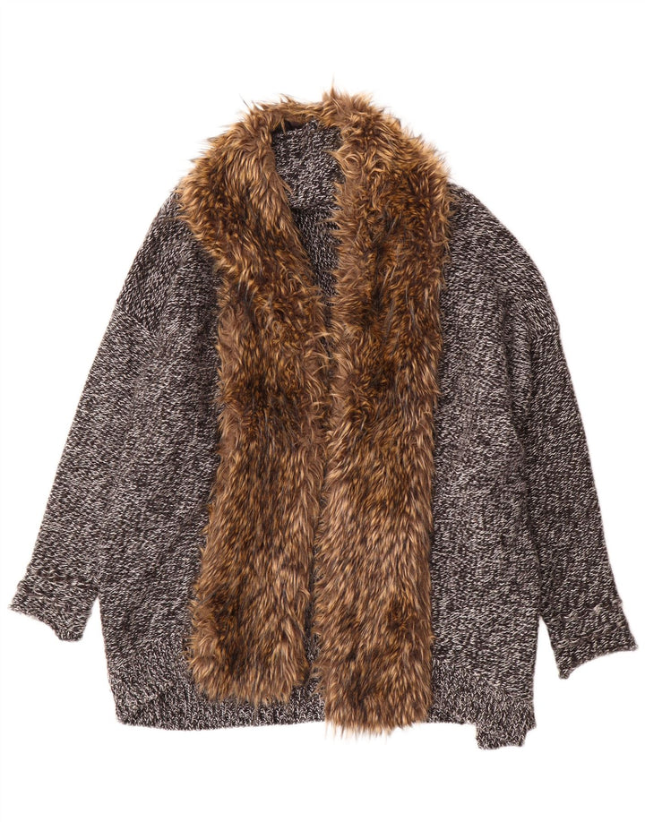 Damski sweter oversize z długim rękawem Guess UK 10, mały, szary, nakrapiany