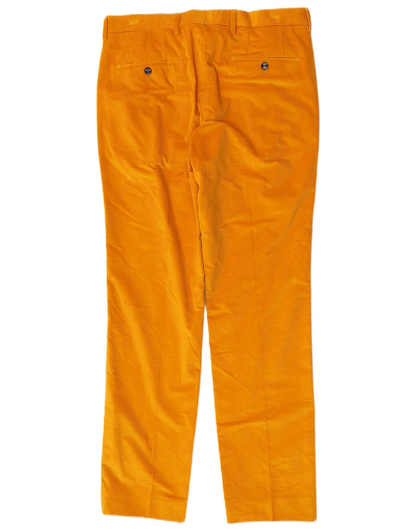 Męskie proste sztruksowe spodnie Hugo Boss IT 48 Medium W32 L32 Żółte